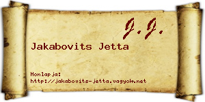 Jakabovits Jetta névjegykártya